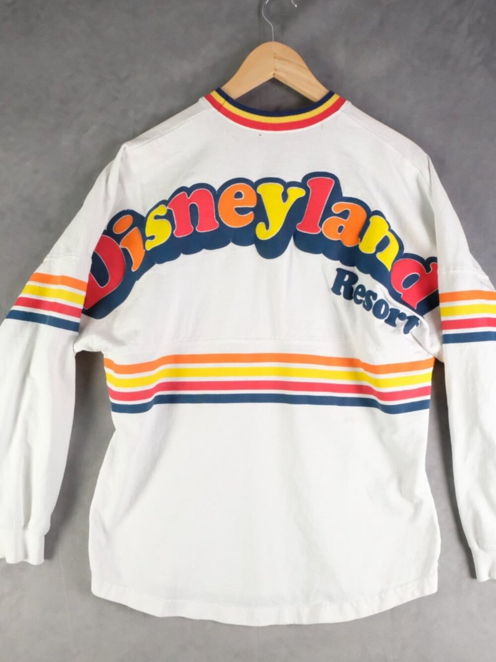 Disney Spirit Jersey Mens Small White Striped 70S Retro Unisex - Picture 3 of 9